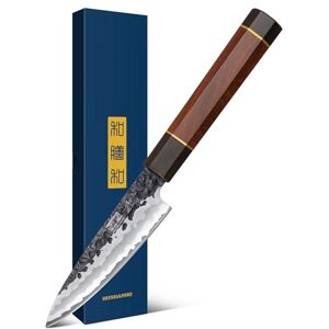 HOSHANHO Paring Knife 3.75 Inch Peeling Knife, Razor Sharp Japanese VG10 Steel Core Small Kitchen Knife, Hand Forged Fruit Knife for Peeling & Coring with Ergonomic Handle HOSHANHO Paring Knife 3.75 Inch Peeling Knife, Razor Sharp Japanese VG10 Steel Core Small Kitchen Knife, Hand Forged Fruit Knife for Peeling & Coring with Ergonomic Handle