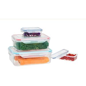 Premier Housewares Rectangular Food Storage Containers with Lids, Set of 4, W21cm x D21cm x H12cm Multi-colour,One Size Premier Housewares Rectangular Food Storage Containers with Lids, Set of 4, W21cm x D21cm x H12cm Multi-colour,One Size