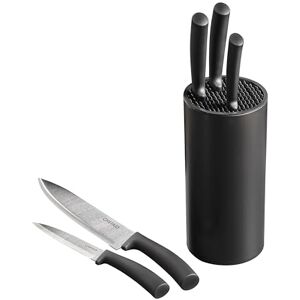 Chef Aid 6 Piece Knife Block Set, Stainless Steel Kitchen Knives with Soft Grip Handles & Universal Matt Finish Knife Block, Includes Chef, Paring, Utility, Bread & Carving Knives Chef Aid 6 Piece Knife Block Set, Stainless Steel Kitchen Knives with Soft Grip Handles & Universal Matt Finish Knife Block, Includes Chef, Paring, Utility, Bread & Carving Knives