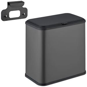 Relaxdays Hanging Rubbish Bin, 5L, Waste Container for Cupboard, Kitchen & Bathroom, Metal & Plastic, Rectangular, Grey, 20% 60% Iron, 5 L Relaxdays Hanging Rubbish Bin, 5L, Waste Container for Cupboard, Kitchen & Bathroom, Metal & Plastic, Rectangular, Grey, 20% 60% Iron, 5 L
