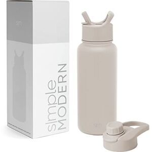 Simple Modern Water Bottle with Straw and Chug Lid Insulated Stainless Steel Bottle for Sports Gym Summit Collection 950ml Almond Birch Simple Modern Water Bottle with Straw and Chug Lid Insulated Stainless Steel Bottle for Sports Gym Summit Collection 950ml Almond Birch
