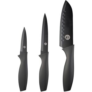 MasterChef Knife Set of 3 Kitchen Knives for Cooking (Chef, Paring & Utility), Professional Sharp Stainless Steel, Non Stick Blades & Soft Touch Handles, Easy Grip, Essential Collection, 3 Piece MasterChef Knife Set of 3 Kitchen Knives for Cooking (Chef, Paring & Utility), Professional Sharp Stainless Steel, Non Stick Blades & Soft Touch Handles, Easy Grip, Essential Collection, 3 Piece