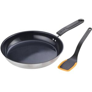 Fiskars kitchen set, frying pan (Ø 28 cm) made of aluminium for all hobs, spatula (29.3 cm) made of plastic/silicone, Functional Form, 1075040 Fiskars kitchen set, frying pan (Ø 28 cm) made of aluminium for all hobs, spatula (29.3 cm) made of plastic/silicone, Functional Form, 1075040