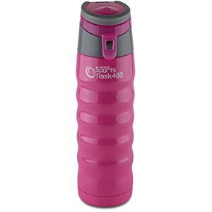 Pioneer Stainless Steel Sports Flask, Double Wall Vacuum Insulated Drinks Bottle, 480ml, Pink Pioneer Stainless Steel Sports Flask, Double Wall Vacuum Insulated Drinks Bottle, 480ml, Pink