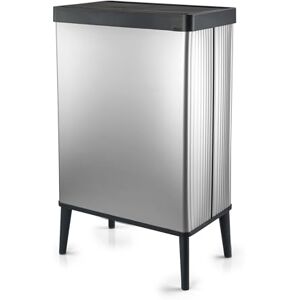 CURVER Verto 54L High Waste Bin, Push Lid, Sleek Design, Easy Assembly, Recycling Friendly, Pearl Silver CURVER Verto 54L High Waste Bin, Push Lid, Sleek Design, Easy Assembly, Recycling Friendly, Pearl Silver