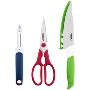 Zyliss E920252 Kitchen Food Preparation Set, Plastic/Stainless Steel, Multicolour, Swivel Peeler, Kitchen Scissors and Utility Knife Set, Dishwasher Safe Zyliss E920252 Kitchen Food Preparation Set, Plastic/Stainless Steel, Multicolour, Swivel Peeler, Kitchen Scissors and Utility Knife Set, Dishwasher Safe