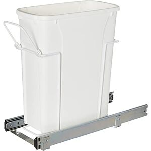 Knape & Vogt RS-PSW9-1-20-W 17 in. H x 8 in. W x D Steel In-Cabinet 20 Qt. Single White Pull Out Trash Can Knape & Vogt RS-PSW9-1-20-W 17 in. H x 8 in. W x D Steel In-Cabinet 20 Qt. Single White Pull Out Trash Can
