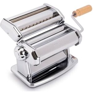 Imperia New IPASTA Pasta Machine 100% Made in Italy Fresh Steel Pasta Machine Manual Dough Scraper with Crank Creates a Sheet for Lasagne, Tagliolini, Fettuccine, Chromed Imperia New IPASTA Pasta Machine 100% Made in Italy Fresh Steel Pasta Machine Manual Dough Scraper with Crank Creates a Sheet for Lasagne, Tagliolini, Fettuccine, Chromed