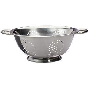 Relaxdays Stainless Steel Kitchen Sieve with Grips, Round Pedestal, Salad & Pasta Colander, 28 cm Ø, Silver, Standard Relaxdays Stainless Steel Kitchen Sieve with Grips, Round Pedestal, Salad & Pasta Colander, 28 cm Ø, Silver, Standard