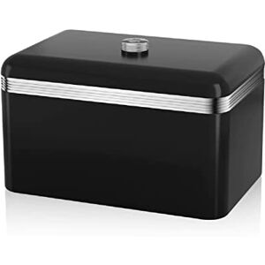 Swan SWKA1010BN Retro Bread Bin, Metal, 18 Litre, Black Swan SWKA1010BN Retro Bread Bin, Metal, 18 Litre, Black