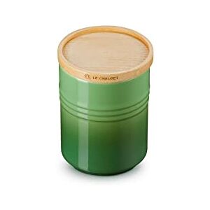 LE CREUSET Stoneware Storage Jar with Wooden Lid, 10cm, 540ml, Bamboo, 60825544080099 LE CREUSET Stoneware Storage Jar with Wooden Lid, 10cm, 540ml, Bamboo, 60825544080099