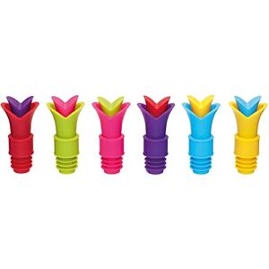 KitchenCraft Kitchen Craft Colourworks Silicone Wine Pourers and Stoppers, Display of Thirty Six, Labelled KitchenCraft Kitchen Craft Colourworks Silicone Wine Pourers and Stoppers, Display of Thirty Six, Labelled