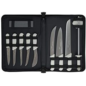 Starrett Professional Butchers Knife Set 11 Pieces Stainless Steel White Ergonomic Handles Kitchen Chef Knife Includes Boning Skinning Steak Knives Protector Stone Starrett Professional Butchers Knife Set 11 Pieces Stainless Steel White Ergonomic Handles Kitchen Chef Knife Includes Boning Skinning Steak Knives Protector Stone