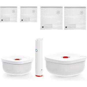 Guzzini Save IT Vacuum Set: 450/975cc Containers, Pump, 2 Small/2 Large Bags, Gift Box White, 20 x 20 x h10 cm Guzzini Save IT Vacuum Set: 450/975cc Containers, Pump, 2 Small/2 Large Bags, Gift Box White, 20 x 20 x h10 cm