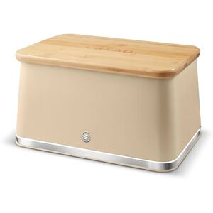 Swan Nordic SWKA18523OAT Bread Bin with Iron Body, Non-Slip Base, Stylish Soft Touch Matt Finish and Acacia Wood Pull Up Lid, 16L, Oatmeal Swan Nordic SWKA18523OAT Bread Bin with Iron Body, Non-Slip Base, Stylish Soft Touch Matt Finish and Acacia Wood Pull Up Lid, 16L, Oatmeal