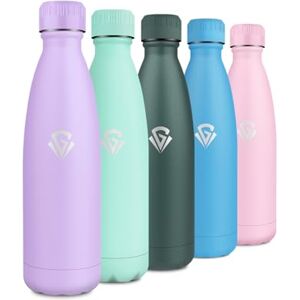 KollyKolla 500ml Stainless Steel Water Bottle Double-Walled Leak Proof BPA Free Reusable Thermal Bottle for School Office Children Adults Travel Hiking KollyKolla 500ml Stainless Steel Water Bottle Double-Walled Leak Proof BPA Free Reusable Thermal Bottle for School Office Children Adults Travel Hiking