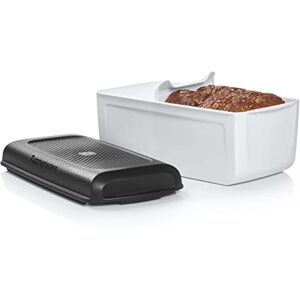 Tupperware BreadSmart Junior Innovative Bread Bin Keeps Baked Goods Fresher For Longer Kitchen Storage Box for Bread, Pastries and Croissants Base Design Improves Ventilation and Airflow Tupperware BreadSmart Junior Innovative Bread Bin Keeps Baked Goods Fresher For Longer Kitchen Storage Box for Bread, Pastries and Croissants Base Design Improves Ventilation and Airflow