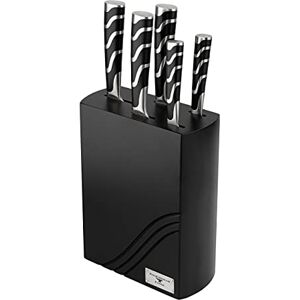 Rio 128 Series 6-Piece Kitchen Knife Block Set, Includes 5 Knife Set with Knife Holder Block Stainless Steel Blades, Black Handles, RF-1280/6B Rio 128 Series 6-Piece Kitchen Knife Block Set, Includes 5 Knife Set with Knife Holder Block Stainless Steel Blades, Black Handles, RF-1280/6B
