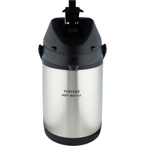 Pioneer 3.0L Stainless Steel Lever Airpot, Leakproof Flask for Hot and Cold Drinks, Easy Pump Drink Dispenser for Events with Water label Pioneer 3.0L Stainless Steel Lever Airpot, Leakproof Flask for Hot and Cold Drinks, Easy Pump Drink Dispenser for Events with Water label