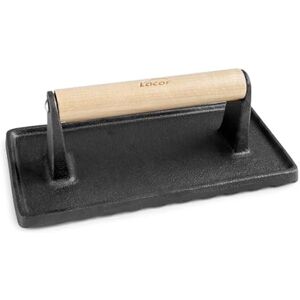 LACOR Magma Rectangular Burger Press, Cast Iron, Birch Handle, PFOA Free, Ribbed Surface, 23 x 11 cm LACOR Magma Rectangular Burger Press, Cast Iron, Birch Handle, PFOA Free, Ribbed Surface, 23 x 11 cm
