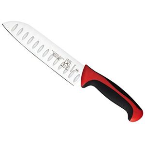 Mercer Culinary Millennia Color Handle Cutlery 7" Santoku Knife (Granton Edge) Red Mercer Culinary Millennia Color Handle Cutlery 7" Santoku Knife (Granton Edge) Red