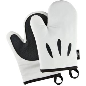 Prestige Disney Monochrome Mickey Mouse Oven Mitts Pair with Silicone Grip Pad, Oven Gloves Set of two 26 x 18cm, Black & White Prestige Disney Monochrome Mickey Mouse Oven Mitts Pair with Silicone Grip Pad, Oven Gloves Set of two 26 x 18cm, Black & White