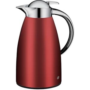 Alfi Signo 1.0 L, Satin red, Stainless Steel Insulated jug with hygienic Tempered Glass Insert, Screw Cap with Comfortable Push Button, Ergonomic Handle, with one Hand, Ideal as a Coffee Pot, teapot Alfi Signo 1.0 L, Satin red, Stainless Steel Insulated jug with hygienic Tempered Glass Insert, Screw Cap with Comfortable Push Button, Ergonomic Handle, with one Hand, Ideal as a Coffee Pot, teapot