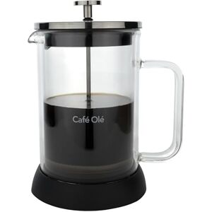 Café Olé Doppio Double Walled Glass Cafetiere, French Press, Silicone Non-Slip Base, 6 Espresso Cup/ 800ml, Black Café Olé Doppio Double Walled Glass Cafetiere, French Press, Silicone Non-Slip Base, 6 Espresso Cup/ 800ml, Black