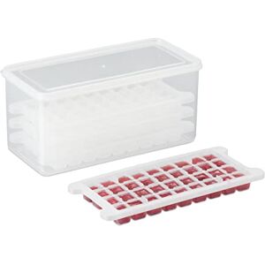Relaxdays Ice Forms Set with Box and Lid, 5 Trays 180 Cubes Total, Easy-Care, Plastic, 13.5 x 28 x 13.5 cm, Transparent Relaxdays Ice Forms Set with Box and Lid, 5 Trays 180 Cubes Total, Easy-Care, Plastic, 13.5 x 28 x 13.5 cm, Transparent