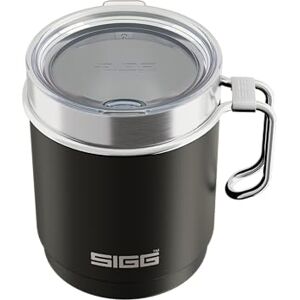 Sigg Camp Thermo Travel Mug Night Black with Tritan Lid & Handle Dishwasher Safe BPA Free 18/8 Stainless Steel Camping & Hiking Black 0.36L Sigg Camp Thermo Travel Mug Night Black with Tritan Lid & Handle Dishwasher Safe BPA Free 18/8 Stainless Steel Camping & Hiking Black 0.36L
