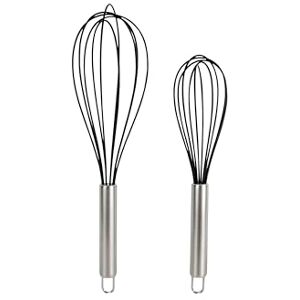 Zenker Set of 2 Silicone Whisks, Round Stainless Steel Handle & Flexible Non-Stick Anti-Scratch Function Head, Manual Egg Whisk, Baking Whisk, Balloon Whisks, Whisking Beating & Stirring Zenker Set of 2 Silicone Whisks, Round Stainless Steel Handle & Flexible Non-Stick Anti-Scratch Function Head, Manual Egg Whisk, Baking Whisk, Balloon Whisks, Whisking Beating & Stirring