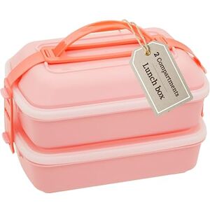 Premier Housewares Stylish Pink Lunch Box With Cutlery Durable Multi Compartments Bento Box For Travelling Portable Lunch Box With Two Compartments For Kids School, Offices Premier Housewares Stylish Pink Lunch Box With Cutlery Durable Multi Compartments Bento Box For Travelling Portable Lunch Box With Two Compartments For Kids School, Offices
