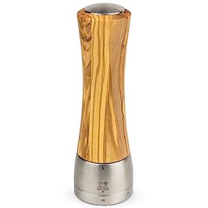 PEUGEOT Madras u'Select 21 cm Salt Mill 6 Predefined Grind Settings Powdered Salt Innovation, Zirlion Mechanism PEFC-Certified Olive Wood and Stainless Steel Made in France PEUGEOT Madras u'Select 21 cm Salt Mill 6 Predefined Grind Settings Powdered Salt Innovation, Zirlion Mechanism PEFC-Certified Olive Wood and Stainless Steel Made in France