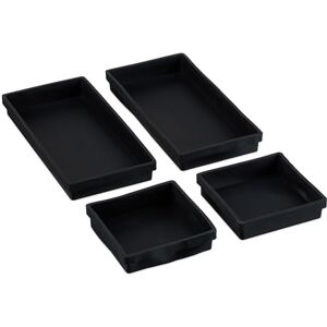 Relaxdays Silicone Baking Tin, Set of 4, Dishwasher-Safe, Rectangular Cake Mould, 2 Sizes, 12x12 cm & 25x12.5 cm, Black, 3 x 25 x 12.5 cm Relaxdays Silicone Baking Tin, Set of 4, Dishwasher-Safe, Rectangular Cake Mould, 2 Sizes, 12x12 cm & 25x12.5 cm, Black, 3 x 25 x 12.5 cm