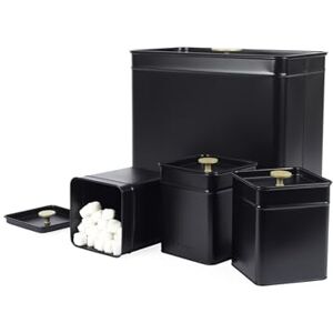 Salter Alchemy 4-Piece Countertop Set Bread Bin & 3 Storage Containers, Tea, Sugar, Coffee Canisters, Powder Coated Carbon Steel, Long Lasting Freshness, Easy Clean, Food Storage Tins, Black/Gold Salter Alchemy 4-Piece Countertop Set Bread Bin & 3 Storage Containers, Tea, Sugar, Coffee Canisters, Powder Coated Carbon Steel, Long Lasting Freshness, Easy Clean, Food Storage Tins, Black/Gold
