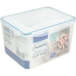 Addis Clip Tight Super Large Food Storage Container 9 Litre Tall Rectangle Airtight Silicone Seal Containers Bpa Free Easy Locking Lid Clips, Clear Transparent Addis Clip Tight Super Large Food Storage Container 9 Litre Tall Rectangle Airtight Silicone Seal Containers Bpa Free Easy Locking Lid Clips, Clear Transparent