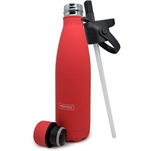 NERTHUS Double wall flask for hot and cold liquids. BPA 500 ml stainless steel with coral design and straw stopper, Original NERTHUS Double wall flask for hot and cold liquids. BPA 500 ml stainless steel with coral design and straw stopper, Original
