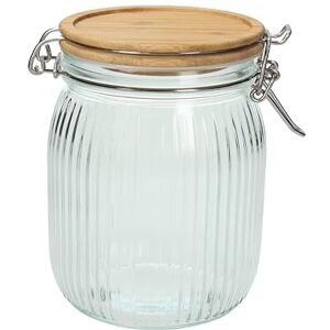 Tognana Vidrio 700cc Bamboo Storage Jar with Lid, Glass, Clear Tognana Vidrio 700cc Bamboo Storage Jar with Lid, Glass, Clear