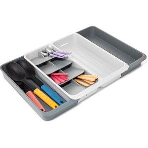 Joseph Joseph DrawerStore Expanding Tiered Cutlery, Utensil and Gadget Tray, Expandable in Drawer Kitchen Space Saving Organiser, Recycled Plastic Joseph Joseph DrawerStore Expanding Tiered Cutlery, Utensil and Gadget Tray, Expandable in Drawer Kitchen Space Saving Organiser, Recycled Plastic