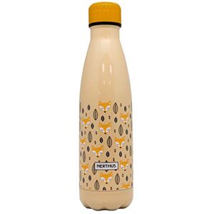 NERTHUS FIH 772 Double Wall Thermal Bottle Foxes Design Orange 500 ml, Stainless Steel, BPA Free, 18/8 NERTHUS FIH 772 Double Wall Thermal Bottle Foxes Design Orange 500 ml, Stainless Steel, BPA Free, 18/8