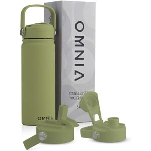Omnia Vacuum Insulated Stainless Steel Water Bottle, 2 Lids (Straw & Spout) Leakproof, BPA-Free, Reusable Flask, Hot & Cold Thermos for Sports, Gym, Travel, Outdoors (Olive Green, 540ML) Omnia Vacuum Insulated Stainless Steel Water Bottle, 2 Lids (Straw & Spout) Leakproof, BPA-Free, Reusable Flask, Hot & Cold Thermos for Sports, Gym, Travel, Outdoors (Olive Green, 540ML)