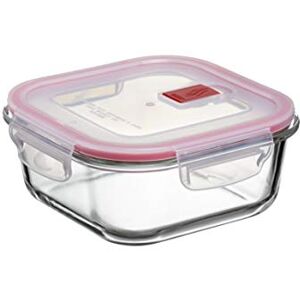 TATAY Glass Container with Lid 0.8L Cook & Eat Borosilicate Glass Airtight Clip Lid, Steam Valve Microwave, Oven, Fridge & Freezer Safe BPA-Free 16.4x16.4x6.9 cm, Red TATAY Glass Container with Lid 0.8L Cook & Eat Borosilicate Glass Airtight Clip Lid, Steam Valve Microwave, Oven, Fridge & Freezer Safe BPA-Free 16.4x16.4x6.9 cm, Red