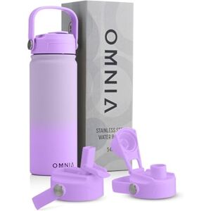 Omnia Vacuum Insulated Stainless Steel Water Bottle, 2 Lids (Straw & Spout) Leakproof, BPA-Free, Reusable Flask, Hot & Cold Thermos for Sports, Gym, Travel, Outdoors (Gradient Purple, 540ML) Omnia Vacuum Insulated Stainless Steel Water Bottle, 2 Lids (Straw & Spout) Leakproof, BPA-Free, Reusable Flask, Hot & Cold Thermos for Sports, Gym, Travel, Outdoors (Gradient Purple, 540ML)