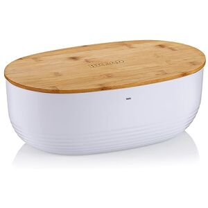 Kela bread box white with ventilation holes in the bamboo lid 37.5x23x14cm, bread box plastic, NAMUR, bread storage box Kela bread box white with ventilation holes in the bamboo lid 37.5x23x14cm, bread box plastic, NAMUR, bread storage box