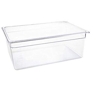 Vogue Polycarbonate Plastic 1/1GN Gastronorm Container 25.6 Litre / 200 mm Deep, Clear Fridge, Freezer, Blast Chiller & Dishwasher Safe Temperature Range: -40°C to 100°C, U227 Vogue Polycarbonate Plastic 1/1GN Gastronorm Container 25.6 Litre / 200 mm Deep, Clear Fridge, Freezer, Blast Chiller & Dishwasher Safe Temperature Range: -40°C to 100°C, U227