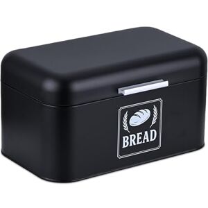 Relaxdays bin, box with lid & handle, HWD: 16.5x30x19 cm, bread storage, retro style, metal, black, Iron, Aluminium, 16.5 x 30 x 19 cm Relaxdays bin, box with lid & handle, HWD: 16.5x30x19 cm, bread storage, retro style, metal, black, Iron, Aluminium, 16.5 x 30 x 19 cm
