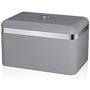 Swan SWKA1010GRN Retro Bread Bin, Metal, 18 Litre, Grey Swan SWKA1010GRN Retro Bread Bin, Metal, 18 Litre, Grey