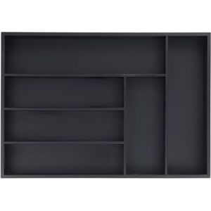 Relaxdays Bamboo Cutlery Tray, 6 Compartments, HWD: 5 x 43 x 30.5 cm, Kitchen Drawer Insert, Silverware Organiser, Black Relaxdays Bamboo Cutlery Tray, 6 Compartments, HWD: 5 x 43 x 30.5 cm, Kitchen Drawer Insert, Silverware Organiser, Black