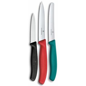 Victorinox Swiss Classic paring Knife, Tomato Knife and Breakfast Knife Set, 3-Piece, Extra Sharp, Coloured Victorinox Swiss Classic paring Knife, Tomato Knife and Breakfast Knife Set, 3-Piece, Extra Sharp, Coloured
