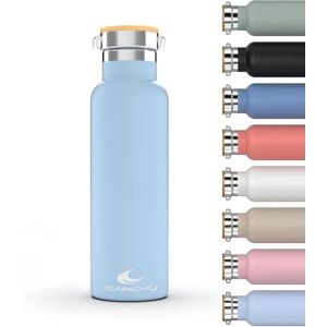 Daikoku Bottle Double Wall Stainless Steel Thermos Flask Keeps Drinks Hot or Cold for Hours, Two Caps, Sky Blue, 500ml Daikoku Bottle Double Wall Stainless Steel Thermos Flask Keeps Drinks Hot or Cold for Hours, Two Caps, Sky Blue, 500ml